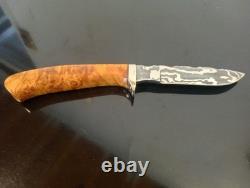 Very RARE'95 Rick Dunkerley- ABS Mastersmith Mosaic Damascus Hunter. MINT