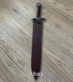 Viking Sword Custom Handmde Damascus Steel Sword With Leather Sheath