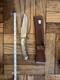 Vintage 11 Fixed Blade Hunting Knife with Curved Stag Handle & Leather Sheath