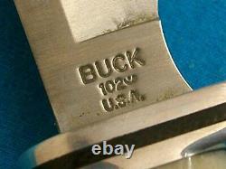 Vintage'14 Buck USA 102 Woodman Elk Stag Hunting Skinning Knife Knives Survival