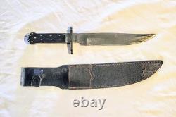 Vintage 14 Custom Fixed Blade Knife with leather sheath