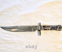 Vintage 14 Custom Fixed Blade Knife with leather sheath