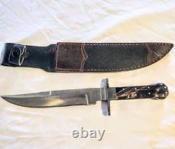 Vintage 14 Custom Fixed Blade Knife with leather sheath