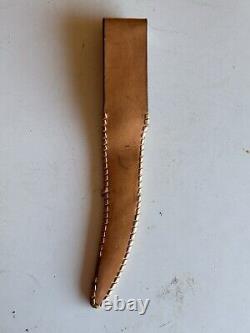 Vintage 1940-65 era Translucent Cherry Bakelite Fixed Blade Knife Leather Sheath