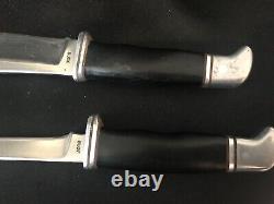 Vintage 1960's Buck Knife 1 Dot/No Dot Fixed Blade Twin Set Original Sheath