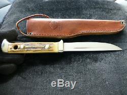 Vintage 1970 Puma Buddy 6383 Hunting Knife Original Stag Handle & Leather Sheath