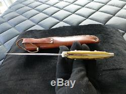 Vintage 1970 Puma Buddy 6383 Hunting Knife Original Stag Handle & Leather Sheath
