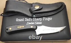Vintage 1970's SCHRADE USA GDOT Fixed Blade Knife GRAND DAD'S SHARP FINGER LTD