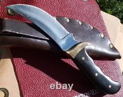 Vintage 1970s BUCK KALINGA Hunting Knife MICARTA Grips? Wrap-Flap Leather Sheath