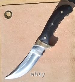 Vintage 1970s BUCK KALINGA Hunting Knife MICARTA Grips? Wrap-Flap Leather Sheath