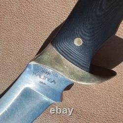 Vintage 1970s BUCK KALINGA Hunting Knife MICARTA Grips? Wrap-Flap Leather Sheath