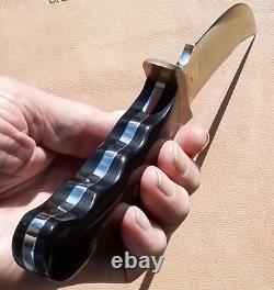 Vintage 1970s BUCK KALINGA Hunting Knife MICARTA Grips? Wrap-Flap Leather Sheath