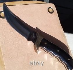 Vintage 1970s BUCK KALINGA Hunting Knife MICARTA Grips? Wrap-Flap Leather Sheath