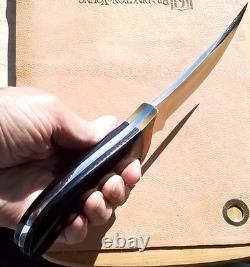 Vintage 1970s BUCK KALINGA Hunting Knife MICARTA Grips? Wrap-Flap Leather Sheath