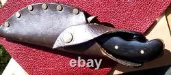 Vintage 1970s BUCK KALINGA Hunting Knife MICARTA Grips? Wrap-Flap Leather Sheath