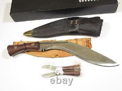 Vintage 1970s India Kukri Gurkha Bolo Machete Survival Fixed Blade Knife