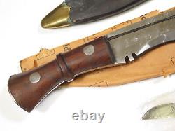 Vintage 1970s India Kukri Gurkha Bolo Machete Survival Fixed Blade Knife