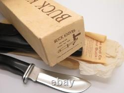 Vintage 1973-80 Buck 103 Skinner 3 Three Liner Fixed Blade Hunting Knife & Box