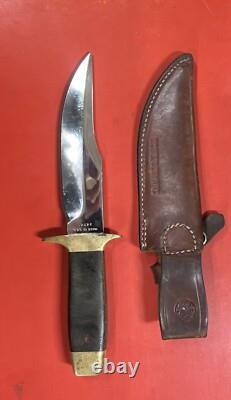 Vintage 1974 Smith & Wesson Bowie Knife & Leather Sheath