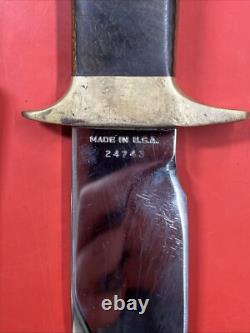 Vintage 1974 Smith & Wesson Bowie Knife & Leather Sheath