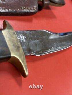 Vintage 1974 Smith & Wesson Bowie Knife & Leather Sheath