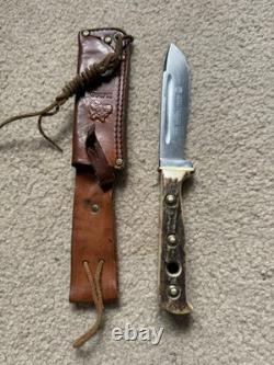 Vintage 1975 Puma Hunter's Friend 6398 Stag Knife Solingen Germany with Sheath