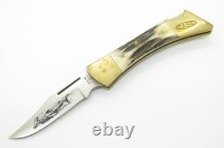 Vintage 1980 Case XX 5159 Stag Hammerhead Folding Hunter Knife & Sheath