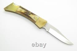 Vintage 1980 Case XX 5159 Stag Hammerhead Folding Hunter Knife & Sheath
