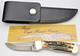 Vintage 1980's PARKER USA Fixed Blade Hunting Knife Stag Handles Damascus MINT