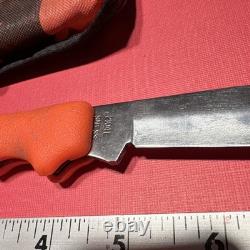 Vintage 1980s Case Blackhorn 3.5 2104L SAB SS Lockback folding Knife with Sheath