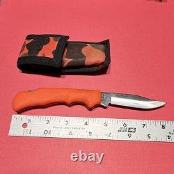 Vintage 1980s Case Blackhorn 3.5 2104L SAB SS Lockback folding Knife with Sheath