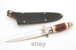 Vintage 1980s Valor Miami 491 Seki Japan Stag Fixed Dagger Short Commando Knife