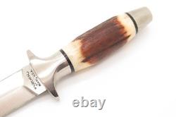 Vintage 1980s Valor Miami 491 Seki Japan Stag Fixed Dagger Short Commando Knife