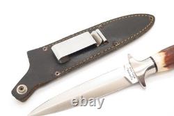 Vintage 1980s Valor Miami 491 Seki Japan Stag Fixed Dagger Short Commando Knife