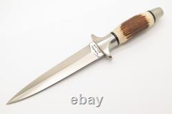 Vintage 1980s Valor Miami 491 Stag Seki Japan Short Commando Fixed Dagger Knife