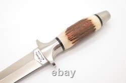 Vintage 1980s Valor Miami 491 Stag Seki Japan Short Commando Fixed Dagger Knife