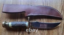 Vintage 1981 Case Nine Dot XX Kodiak Stag Handle Sheath Knife Made In USA