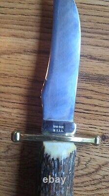 Vintage 1981 Case Nine Dot XX Kodiak Stag Handle Sheath Knife Made In USA