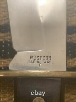 Vintage 1981 Western USA W49 E Bowie Survival V44 Style Fighting Knife No Sheath