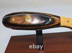 Vintage 1983 ANZA 8.5 FIXED BLADE KNIFE 4 Clip Point Blade With Leather Sheath