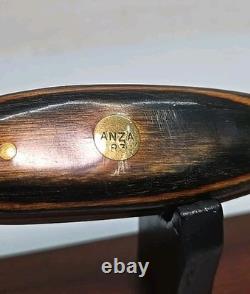 Vintage 1983 ANZA 8.5 FIXED BLADE KNIFE 4 Clip Point Blade With Leather Sheath