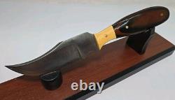 Vintage 1983 ANZA 8.5 FIXED BLADE KNIFE 4 Clip Point Blade With Leather Sheath
