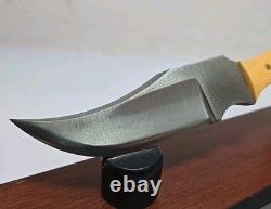 Vintage 1983 ANZA 8.5 FIXED BLADE KNIFE 4 Clip Point Blade With Leather Sheath