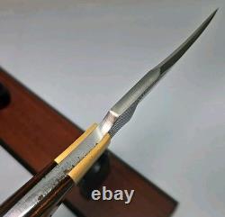 Vintage 1983 ANZA 8.5 FIXED BLADE KNIFE 4 Clip Point Blade With Leather Sheath