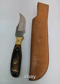 Vintage 1983 ANZA 8.5 FIXED BLADE KNIFE 4 Clip Point Blade With Leather Sheath