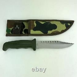 Vintage 1986 Buck 639 Fieldmate Fixed Blade Knife Survival USA Made Camo Sheath