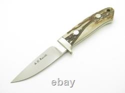 Vintage 1990s A. G. Russell Japan ATS-34 Stag 7.25 Fixed Loveless Hunting Knife