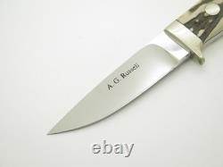 Vintage 1990s A. G. Russell Japan ATS-34 Stag 7.25 Fixed Loveless Hunting Knife