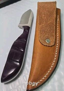 Vintage 2013 ANZA 6.5 FIXED BLADE KNIFE 2.375 Drop Point With Leather Sheath