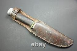 Vintage 40's MARBLES Gladstone, Mich. USA IDEAL Hunting Knife Leather Sheath